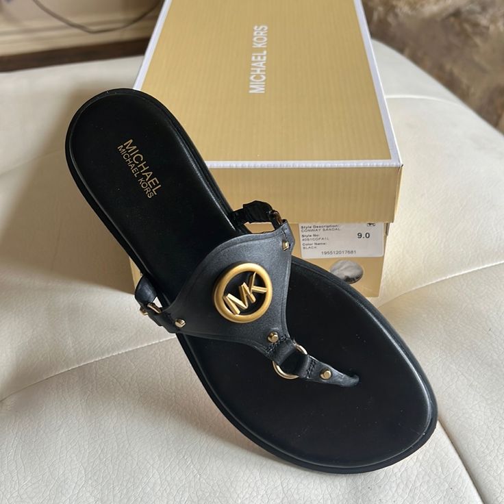 Michael Kors Slides, Gold Flat Sandals, Silver Flip Flops, Michael Kors Wedges, Michael Kors Sandals, Bow Sandals, Silver Sandals, Pink Sandals, Cute Sandals