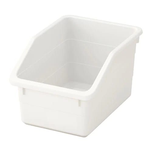 a white plastic container on a white background