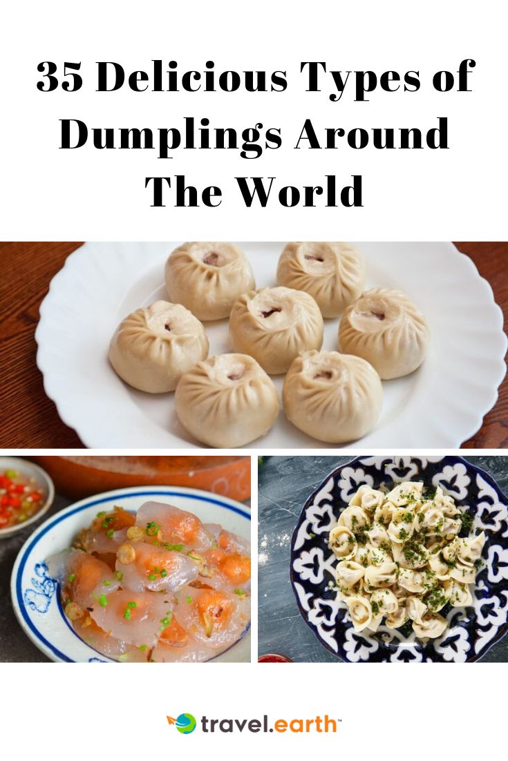 different types of dumplings around the world with text that reads, 35 delicious types of dumplings around the world