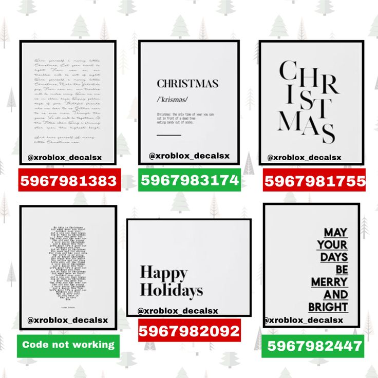 six christmas cards with different font and numbers