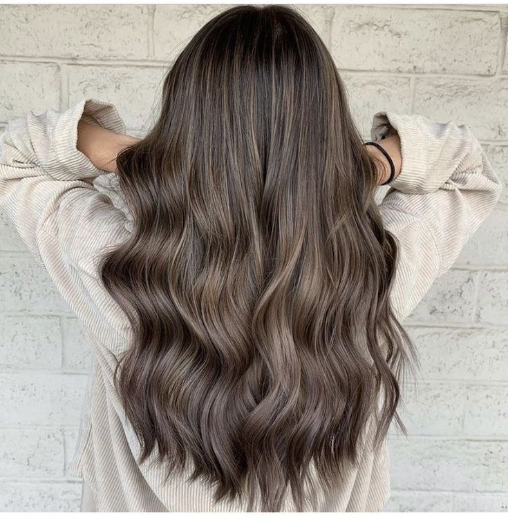 Full Dimensional Balayage, Bridal Hair Color Brunette, Ashy Brunnet Hair, Cool Tone Blonde Balayage Brunettes, Level 7 Brunette Hair, Ash Light Brown Hair Balayage, Level 6 Brown Hair With Highlights, Cool Toned Brown Highlights, Skeleton Brown Hair