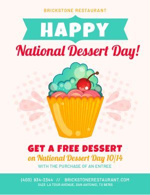 the national dessert day flyer is shown