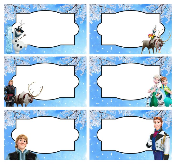 the frozen princess and her friends are in front of snowflakes with their name tags