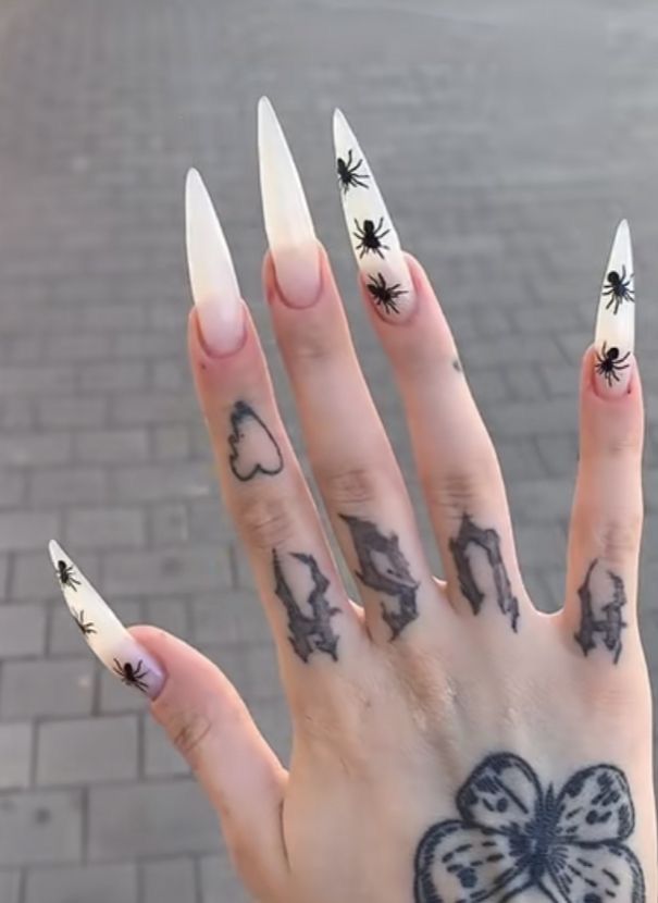 Punk Nails, Gothic Nails, Anime Nails, Goth Nails, Grunge Nails, Art Halloween, Fire Nails, Funky Nails, Pretty Acrylic Nails