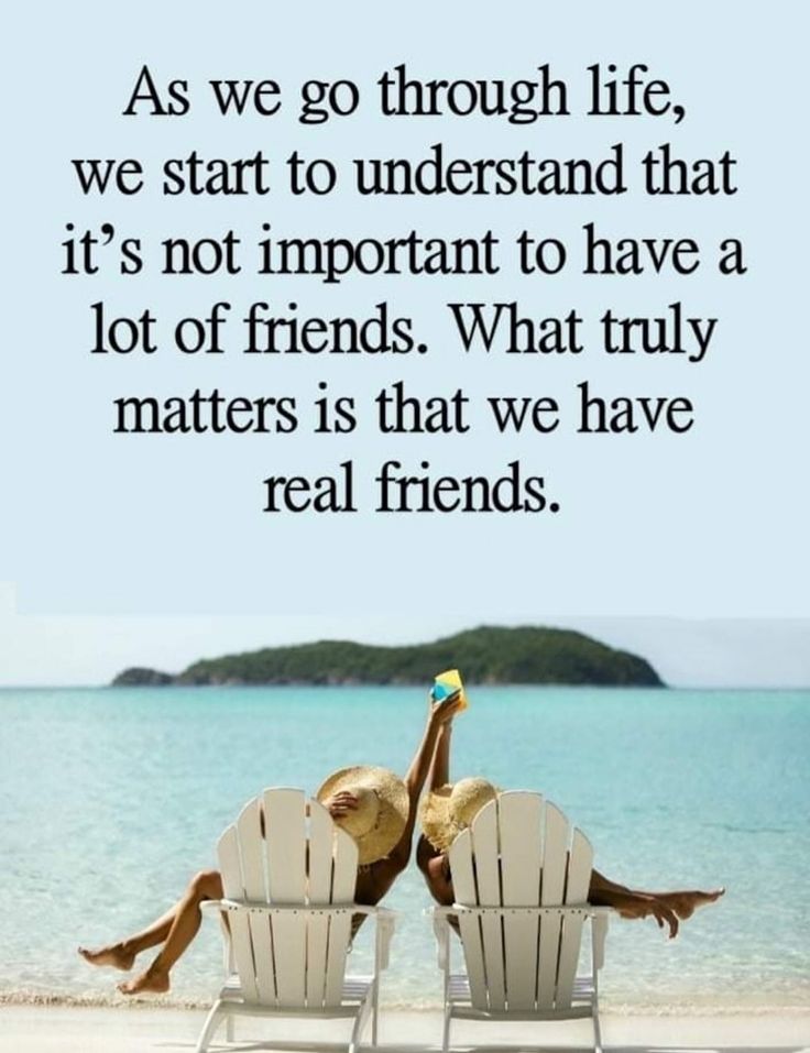 two people sitting in lawn chairs on the beach with a quote about what friends are