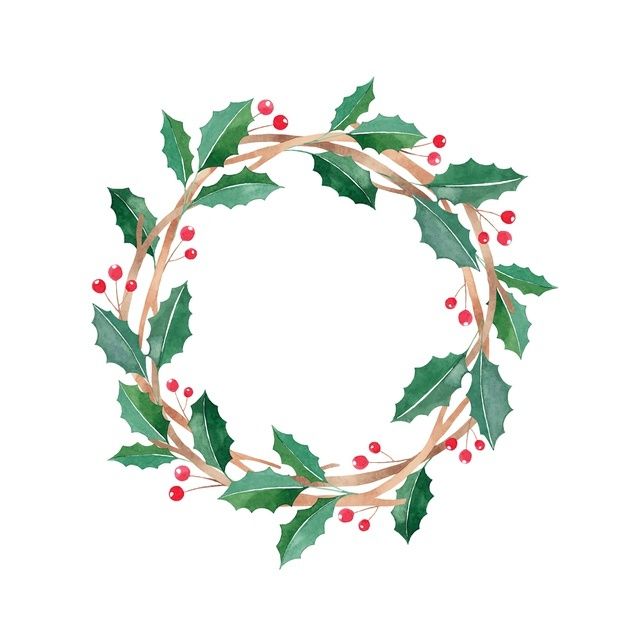 a wreath with holly leaves and red berries