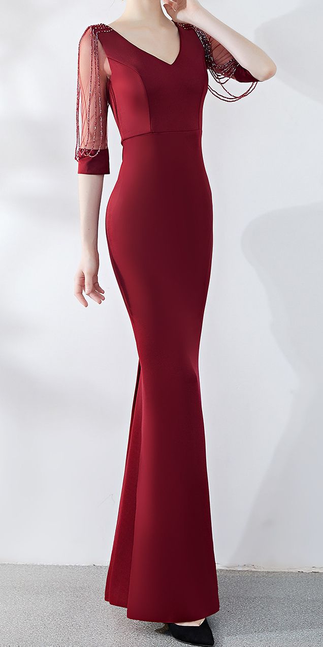 Fitted Floor-length Maxi Dress For Dinner, Red Full Length Maxi Dress For Banquet, Red Maxi Dress For Banquets, Stretch Maxi Evening Dress For Dinner, Elegant Solid Sheath Maxi Dress, Elegant Sheath Maxi Dress, Bodycon Floor-length Evening Dress For Gala, Elegant Solid Color Sheath Maxi Dress, Stretch Sheath Maxi Evening Dress