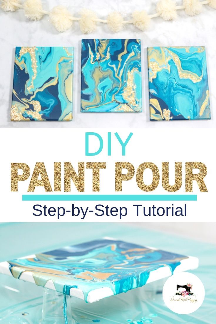 an easy diy paint pour step - by - step project for kids and adults