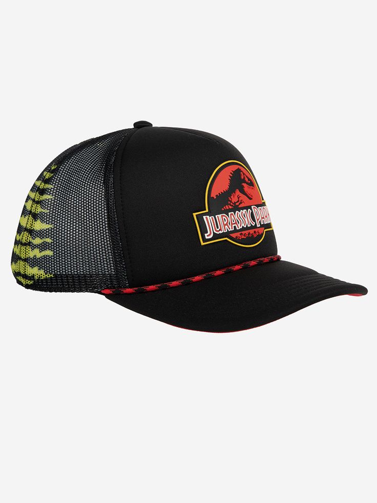 Adjustable snapback Mesh back panels Structured, pre-curved fit Flexible fit OSFM Imported Officially licensed Jurassic Park merchandise Black Snapback Trucker Hat For Fan Merchandise, Black Snapback Trucker Hat For Fans, Adjustable Curved Bill Trucker Hat For Fan Merchandise, Black Snapback Hat For Fan Merchandise, Adjustable Curved Bill Trucker Hat For Fans, Adjustable Hats With Logo Patch For Fan Merchandise, Adjustable Hats With Logo Patch For Fans, Adjustable Snapback Trucker Hat For Fans, Adjustable Snapback Hat For Fan Merchandise