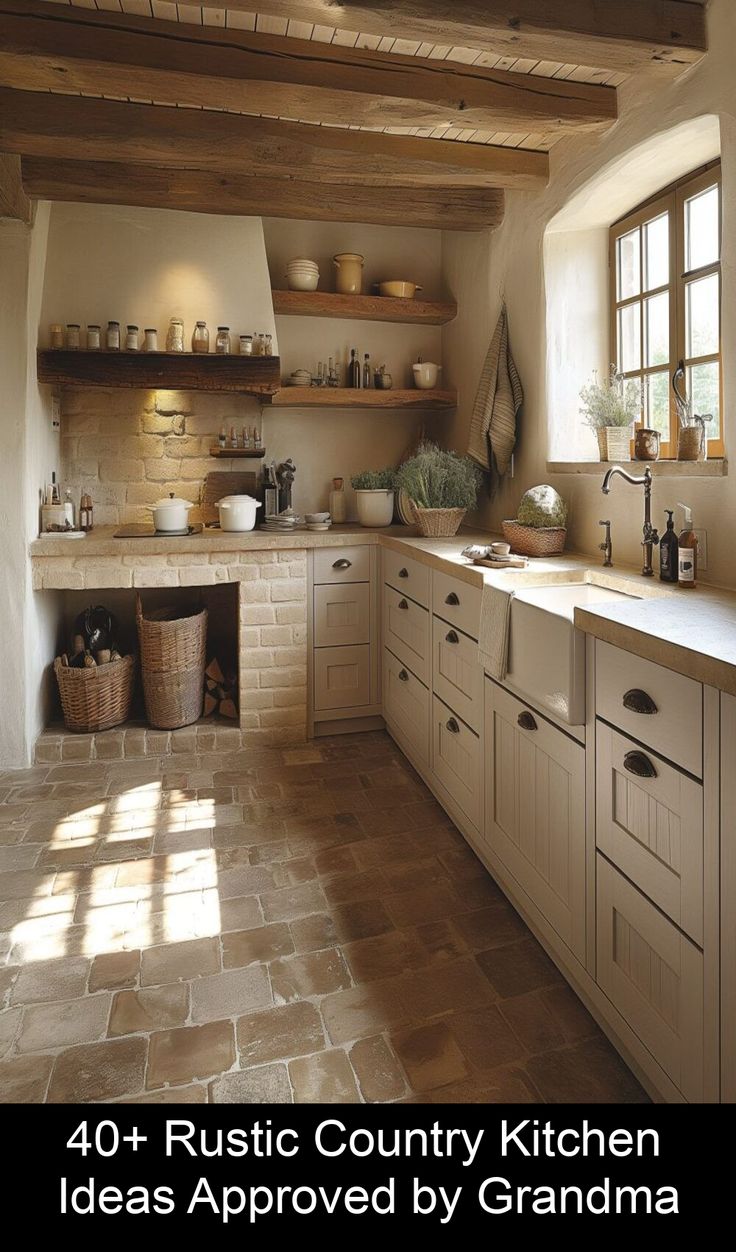 the kitchen is clean and ready for us to use in this country house style home