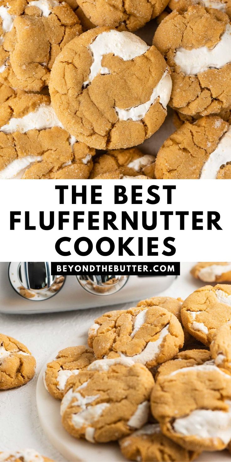 the best fluffy nutter cookies with white frosting on top and in between them