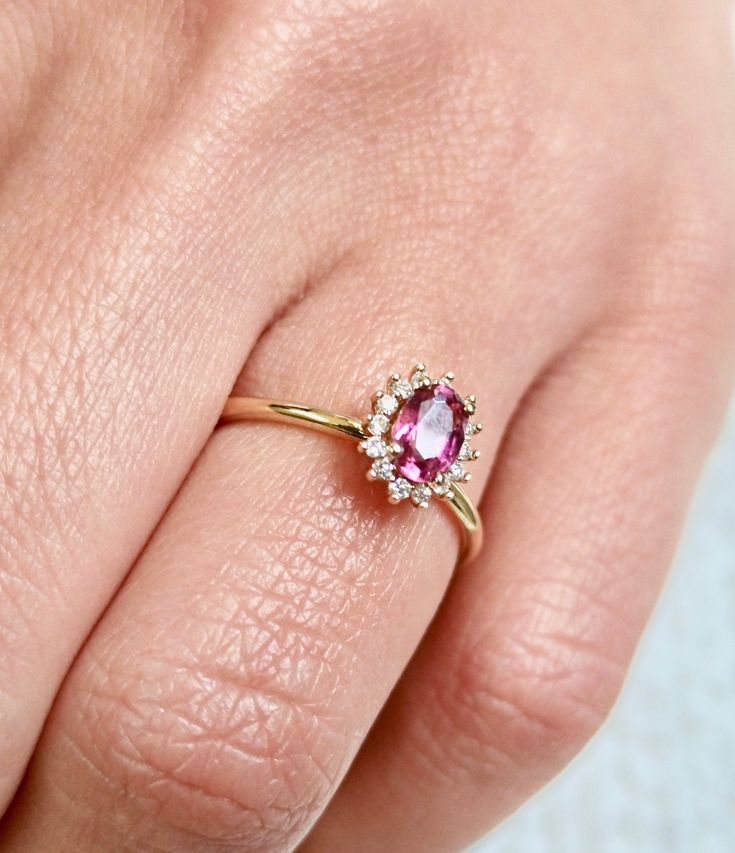 Dainty Pink Tourmaline and Diamond Ring, Tourmaline Wedding Ring, Solid 14k Gold Ring, Pink Tourmaline Engagement Ring, Rings For Women Metal:14K Gold(White/Yellow/Rose Gold) Gold Weight:1,91Gr Tourmaline:0,41Ct Pink Tourmaline Diamond:0,09Ct VS/SI Polish:Shinny It's dainty and stylish can be used in daily life Ready to Ship 1-3 Days All jewelry are handmade by me. All of our products are carefully packaged and prepared in their own special boxes. If you have any questions,please use contact me Tourmaline Wedding Ring, Pink Tourmaline Engagement Ring, Minimalist Diamond Rings, Tourmaline Engagement Ring, Green Sapphire Ring, Pink Tourmaline Ring, Pink Sapphire Ring, Tourmaline Ring, 14k Gold Ring