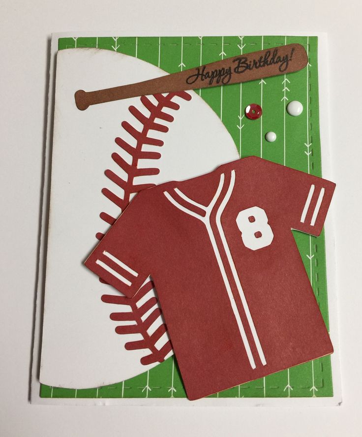 a baseball themed birthday card with the name happy birthday on it and an image of a baseball jersey