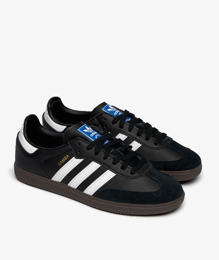 The Samba OG model   by  adidas from the  FA2023 collection , has arrived || is now available at . Black Adidas Samba, Adidas Shoes Samba, Samba Adidas Outfit, Adidas Samba Black, New Balance 998, Black Adidas Shoes, Shoes Png, Adidas Samba Outfit, Samba Shoes