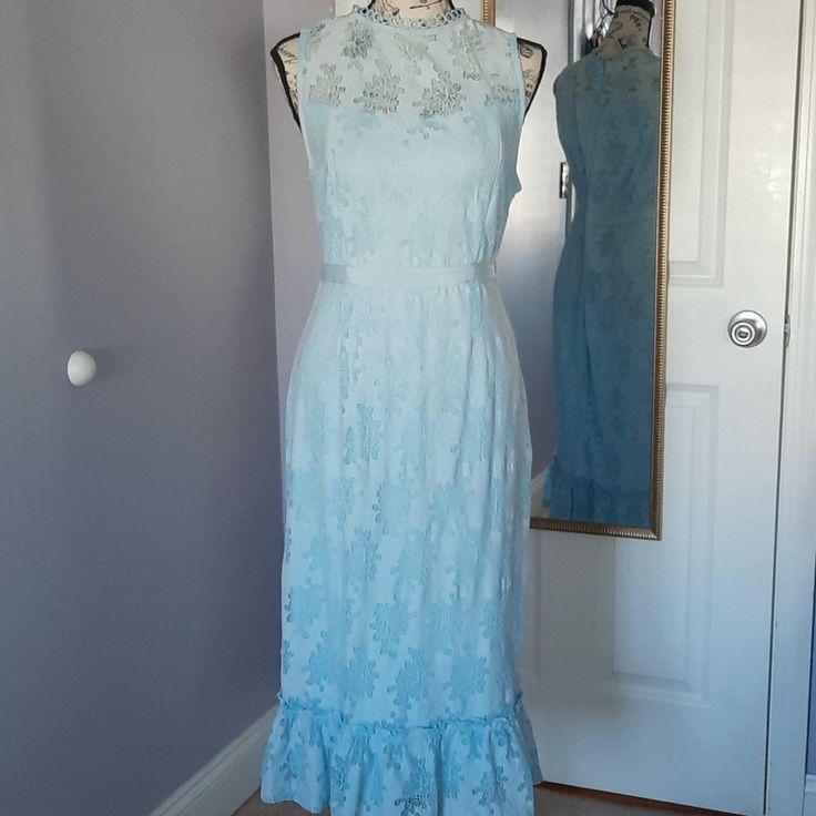 Newthis Darling Baby Blue Lace Dress With Ribbon Waistband And Ruffle Accent Is Perfect For Easter Or A Spring/Summer Wedding. Brand New, Never Worn. Summer Bridesmaid Lace Dress With Ruffles, Spring Bridesmaid Lace Dress, Blue Lace Trim Summer Dress, Blue Lace Trim Dress For Garden Party, Summer Sleeveless Lace Bridesmaid Dress, Blue Summer Dress With Lace Trim, Sleeveless Lace Dress For Summer Bridesmaid, Sleeveless Lace Bridesmaid Dress For Summer, Blue Spring Dress With Lace Trim