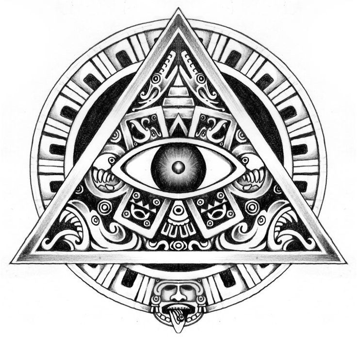 an all seeing eye in the center of a triangle