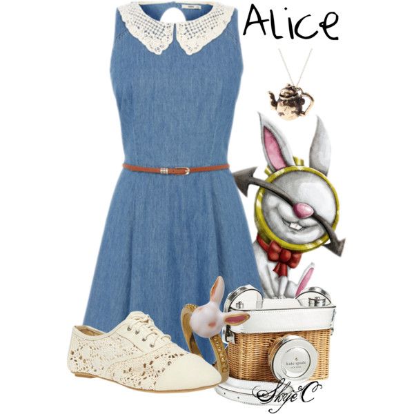 Alice - Disney's Alice in Wonderland by rubytyra on Polyvore featuring Wet Seal, By Emily, Kate Spade, Hipster, disney, aliceinwonderland and disneybound Hipster Disney, Alice In Wonderland Outfit, Alice Cosplay, Florida Holiday, Disney Themed Outfits, Disney Inspired Fashion, Disneyland Outfits, Disney Bounding, Character Inspired Outfits