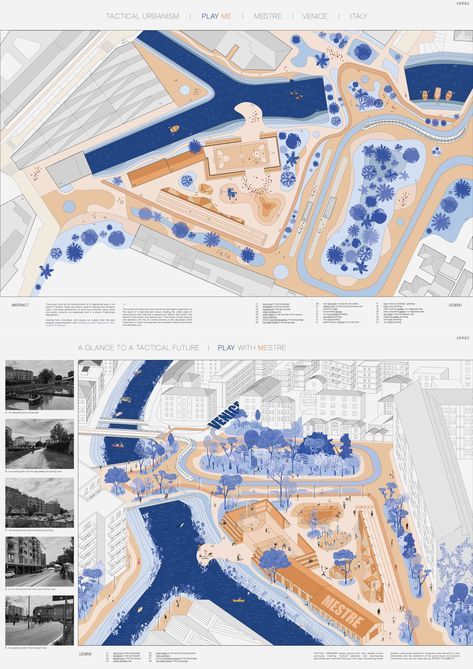 two maps showing the various areas in which there is water and buildings on each side