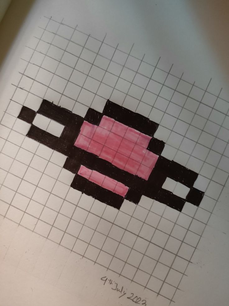 a piece of paper with an image of a pink object on it