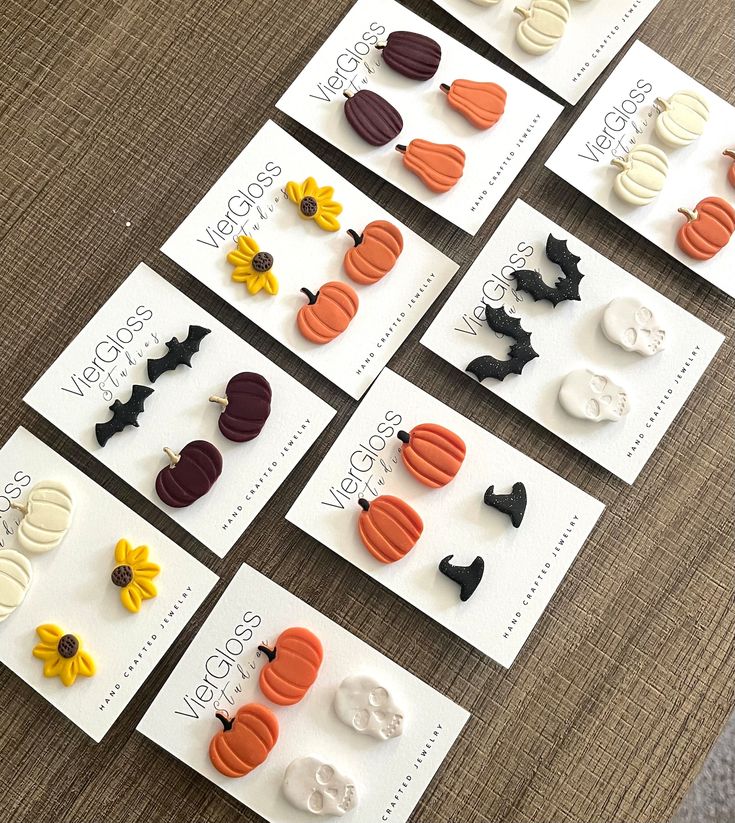 HANDMADE POLYMER CLAY EARRINGS | Fall Stud Packs Fall Polymer Clay Earrings Studs, Polymer Clay Earrings Halloween, Fall Polymer Clay Earrings, Unique Clay Earrings, Clay Earrings Studs, Fall Clay Earrings, Fall Polymer Clay, Clay Business, Earrings 2024