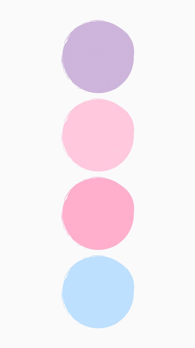 three different colored circles on a white background with the same color in each circle,