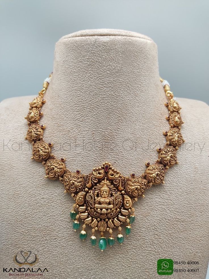 Simple Temple Jewellery Necklace, Kids Necklace Gold Indian, Short Chain Designs Gold Women, Neck Pieces Jewelry Indian, 20 Gms Gold Necklace Indian, 20gms Gold Necklace Designs, Short Necklace Gold Indian, Bangles Collection, God Statue