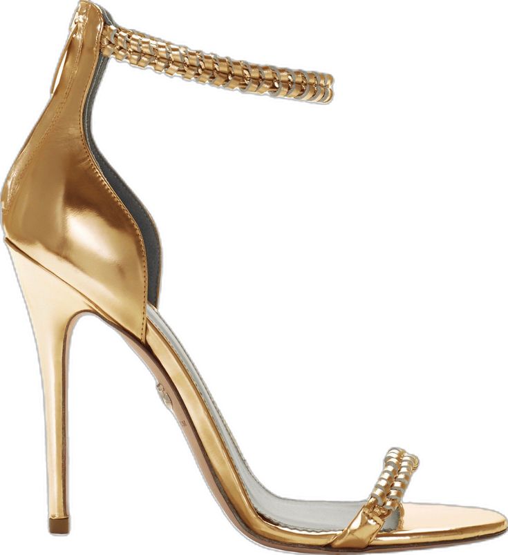 Gold Heels With Ankle Strap And Gold Hardware, Gold Ankle Strap Heels With Gold-tone Hardware, Gold Heels With Gold-tone Hardware, Luxury Gold Sandals For Night Out, Glamorous Gold Sandals For Cocktail, Gold High Heels With Gold-tone Hardware, Luxury Gold Heels For Night Out, Chic Gold Sandals For Gala, High Heel Party Sandals With Gold-tone Hardware