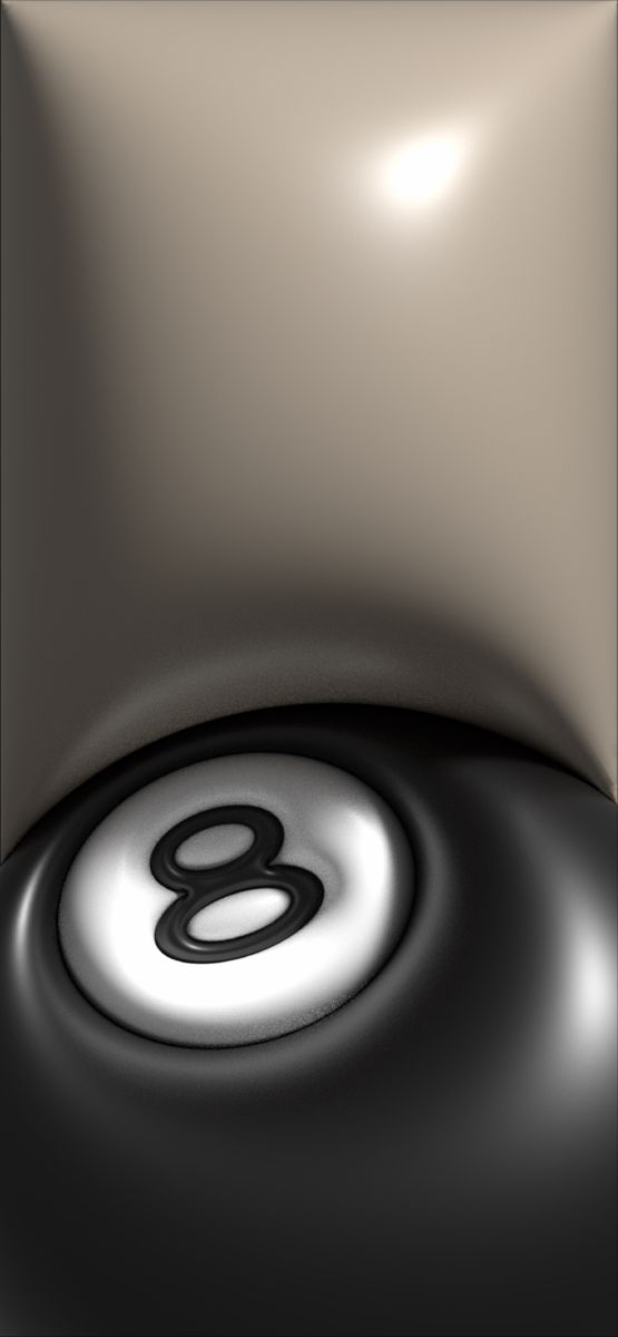 a black and white object with the number eight on it