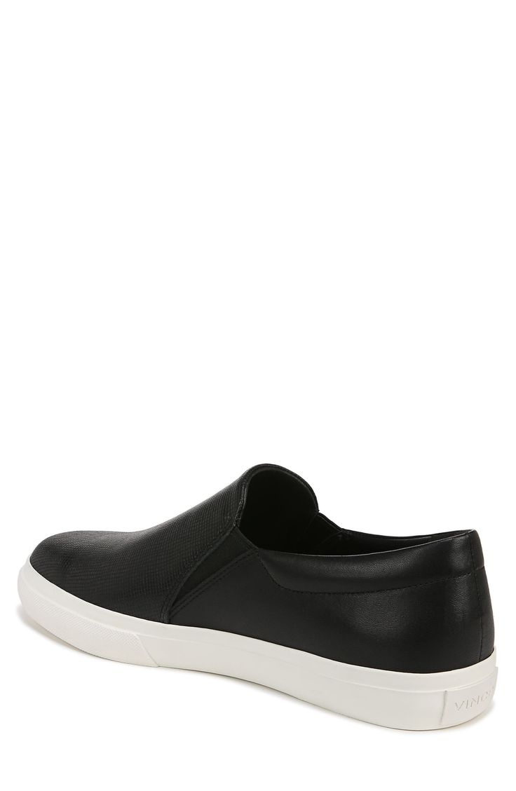 Subtle detailing offers minimalist appeal in a suede sneaker built for everyday wear. Leather upper and lining/rubber sole Imported Modern Everyday Low-top Slip-on Sneakers, Modern Low-top Slip-on Sneakers For Everyday, Black Sneakers With Removable Insole For Work, Leather Sneakers With Cushioned Footbed For Work, Low-top Slip-ons, Leather Workwear Sneakers With Cushioned Footbed, Black Workwear Sneakers With Removable Insole, Casual Leather Slip-on Sneakers For Everyday, Modern Everyday Slip-on Sneakers