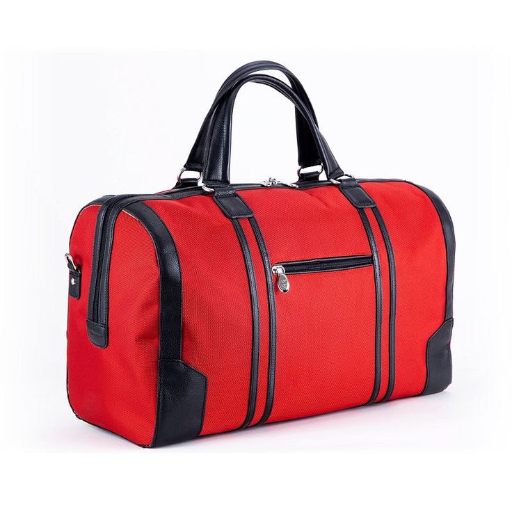 Store everything you need for a weekend getaway in this McKlein Kinzie 20-inch duffel bag.Store everything you need for a weekend getaway in this McKlein Kinzie 20-inch duffel bag. How do you accessorize? Check out our ACCESSORIES GUIDE for essential tips to elevate your style with must-have accessories.LUGGAGE FEATURES Open and carry easy with dual leather handles Fully lined interior is accented in leather trim & silver hardware makes storage a dream with lockable zipper Full-length zipper mak Large Capacity Red Shoulder Bag For Travel, Rectangular Luggage With Sleeve For Weekend, Rectangular Luggage With Luggage Sleeve For Weekend, Red Weekender Bag For Travel, Red Rectangular Travel Bag With Zipper, Red Rectangular Duffle Bag With Zipper Closure, Red Large Capacity Duffle Bag For Everyday Use, Large Capacity Red Duffle Bag, Red Large Capacity Duffle Bag