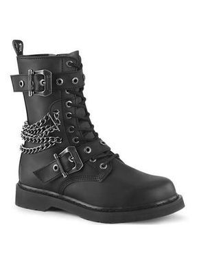 BOLT-250 Chained Combat Boots Hologram Shoes, Demonia Boots, Alternative Shoes, Gothic Boots, Demonia Shoes, Punk Shoes, Style Converse, Vegan Leather Boots, Punk Boots