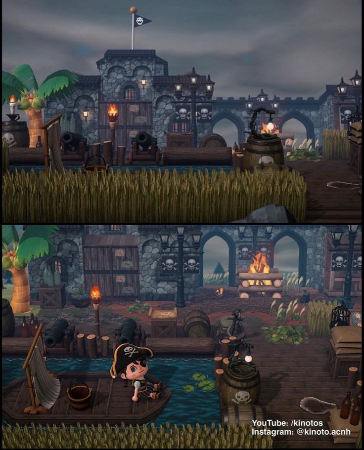 two screens showing different scenes in the game