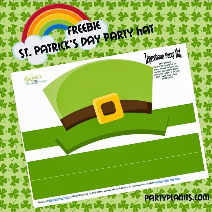 st patrick's day party hat with rainbow in the background