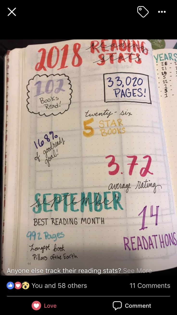 an open notebook with writing on it that says, 2013 reading stars and the date for each month