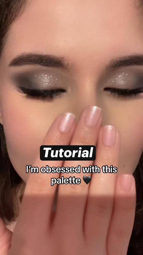 Hoco Makeup Ideas Silver, Dark Sparkly Makeup, Dark Makeup For Brown Eyes, Black Makeup Eye, Grey Makeup Looks, Makeup Ideas For Summer, Plum Makeup, Sparkly Eye Makeup, Gray Makeup