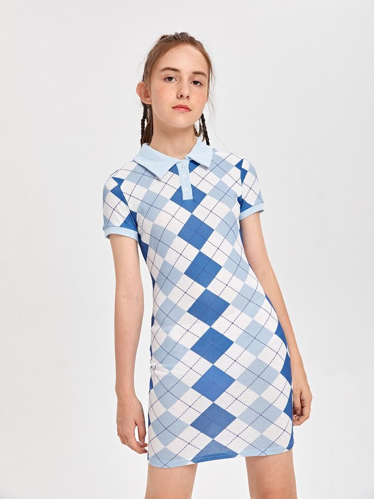 Teen Girls Argyle Polo Dress Argyle Dress, Argyle Print, Girls Heart, Polo Dress, Teen Girls, Amazing Products, Neck Dress, Casual Dress, High Neck Dress