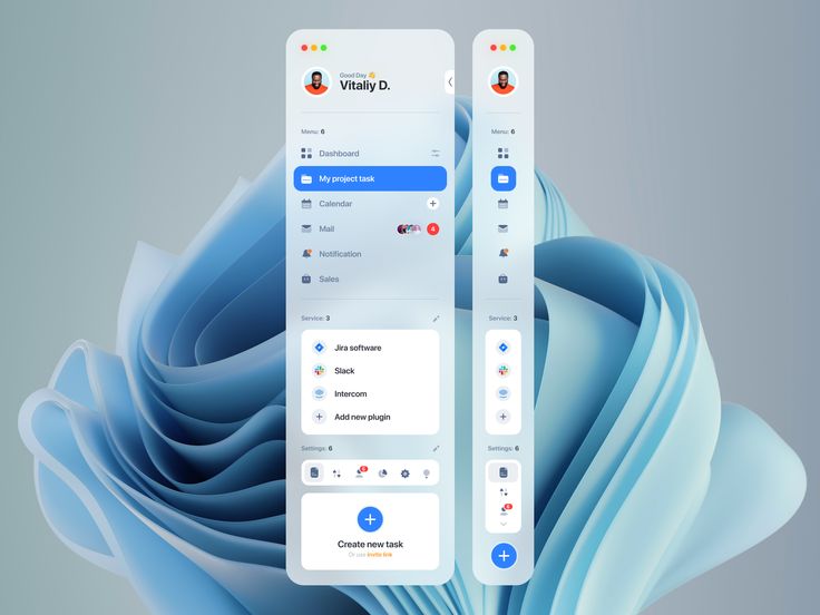 an image of a blue flower on the app store's desktop screen, with buttons and icons