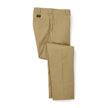 Our multi-use Anchorage Work Pants are built with a midweight polyester/cotton blend that's tough, easy-care, and dries quickly. Welted rear and slash front pockets provide a classic aesthetic that works just about everywhere. Seven belt loops prevent waistband sagging. Zippered fly and metal wreath-button waist closure. | Filson @Anchorage Work Pants GrayKhaki Size 42x343 Brown Work Pants With Pockets For Outdoor, Vintage Khaki Work Pants, Military Style Work Pants With Pockets For Outdoor, Vintage Brown Work Pants With Pockets, Vintage Filson, Versatile Pants, Classic Aesthetic, Wax Jackets, Classic Jacket