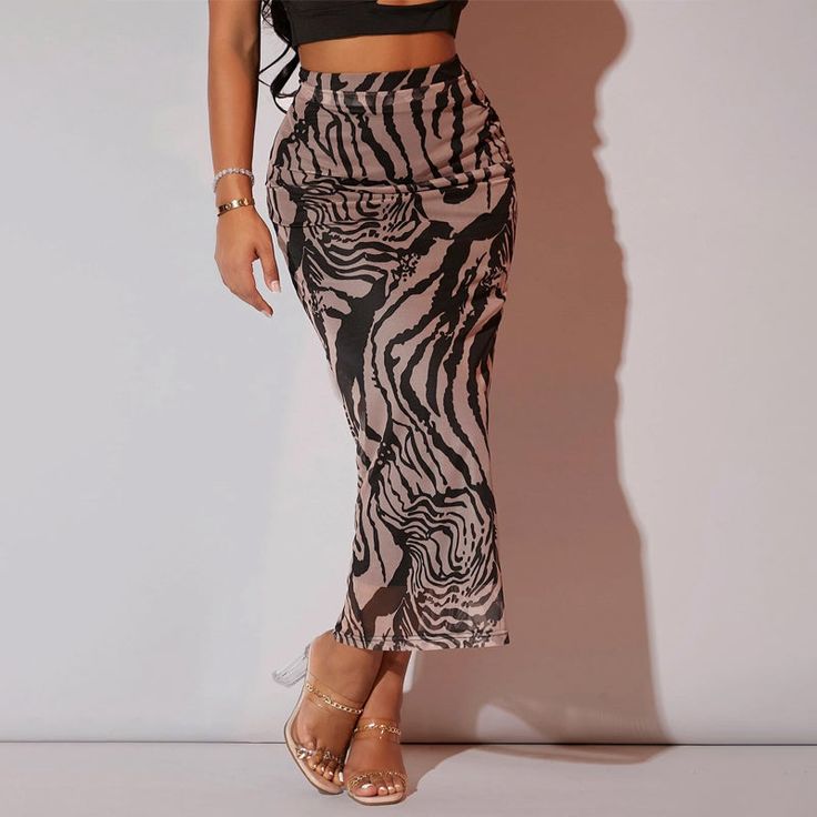 Allover Print High Waist Pencil Skirt – Rachly High Waist Pencil Skirt, Rosé Brown, Custom Made Clothing, Elastic Waist Skirt, High Waisted Pencil Skirt, Spring Skirts, Bodycon Skirt, Womens Pencil Skirts, Elegant Skirt