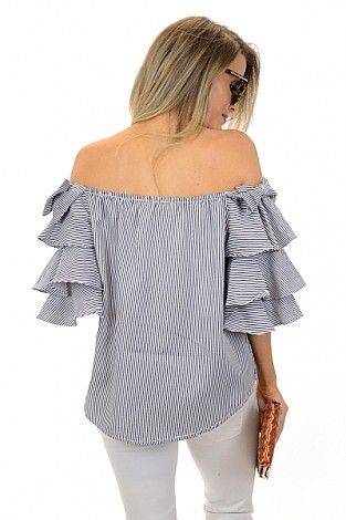 Amore Ruffle Top :: SALE :: The Blue Door Boutique Cute Ruffle Sleeve Top With Ruffles, Cute Brunch Tops With Ruffle Hem, Cute Ruffled Tops For Day Out, Cute Ruffle Sleeve Top With Ruffle Hem, Cute Ruffled Tops For Brunch, Cute Ruffle Sleeve Tops For Day Out, Cotton Ruffle Blouse For Brunch, Cotton Ruffles Blouse For Brunch, Cute Ruffled Flutter Sleeve Blouse