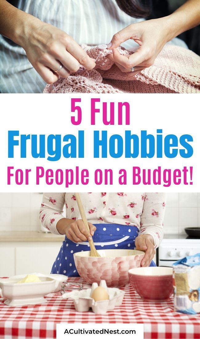 a woman is preparing food in her kitchen with the words 5 fun frugal hobbiess for people on a budget