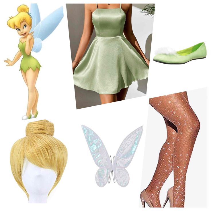 the collage shows several different types of shoes and accessories, including fairy - tale outfits