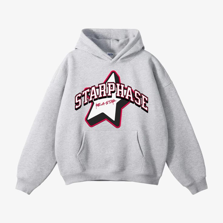 SP Beastar Oversized Fleece Hoodie – Starphase Trendy Cotton Hoodie With Star Print, Cotton Hoodie With Star Print, Oversized Cotton Sweatshirt With Star Print, Oversized Gray Hoodie With Logo Print, Winter Star Print Sweatshirt For Streetwear, Star Print Sweatshirt For Winter Streetwear, Oversized Hoodie With Branding For Streetwear, Oversized Star Print Sweatshirt For Streetwear, Casual Oversized Hoodie With Star Print