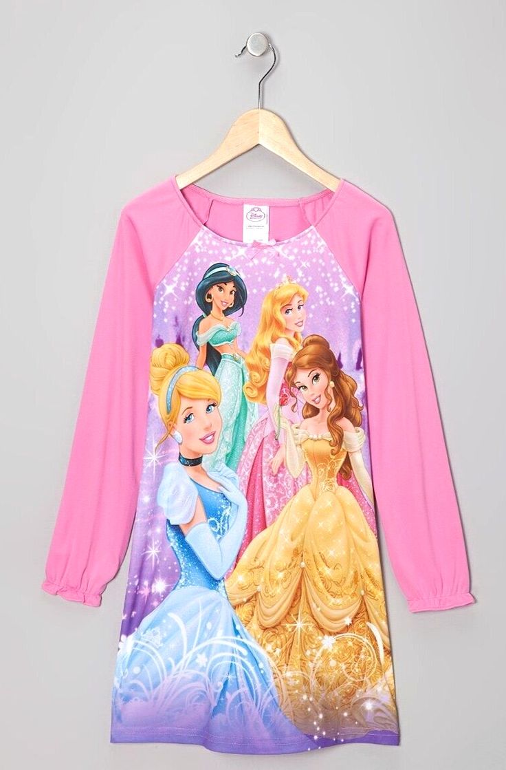 rand New, with Tag! Pink Disney Princess Shining Moment Nightgown - Girls Size : 8 She'll sleep like royalty in this pretty nightgown featuring her favorite princesses, bow detailing, and ruffled sleeves. Features Jasmine, Belle, Cinderella and Aurora featured in a colorful, full front graphic. Gathered elastic sleeves cuffs for a custom fit. A roomy elasticized round collar with a small pink accent bow that adds to the charm. Of a breathable, silky polyester fabric. 100% polyester Machine wash Character Print Long Sleeve Sleepwear For Pajama Party, Long Sleeve Character Print Sleepwear, Long Sleeve Sleepwear With Character Print, Multicolor Cartoon Print Sleepwear With Long Sleeves, Multicolor Character Print Sleepwear, Character Print Long Sleeve Sleepwear For Sleepover, Cute Long Sleeve Character Print Sleepwear, Spring Cartoon Print Sleepwear For Bedtime, Multicolor Character Print Sleepwear For Loungewear