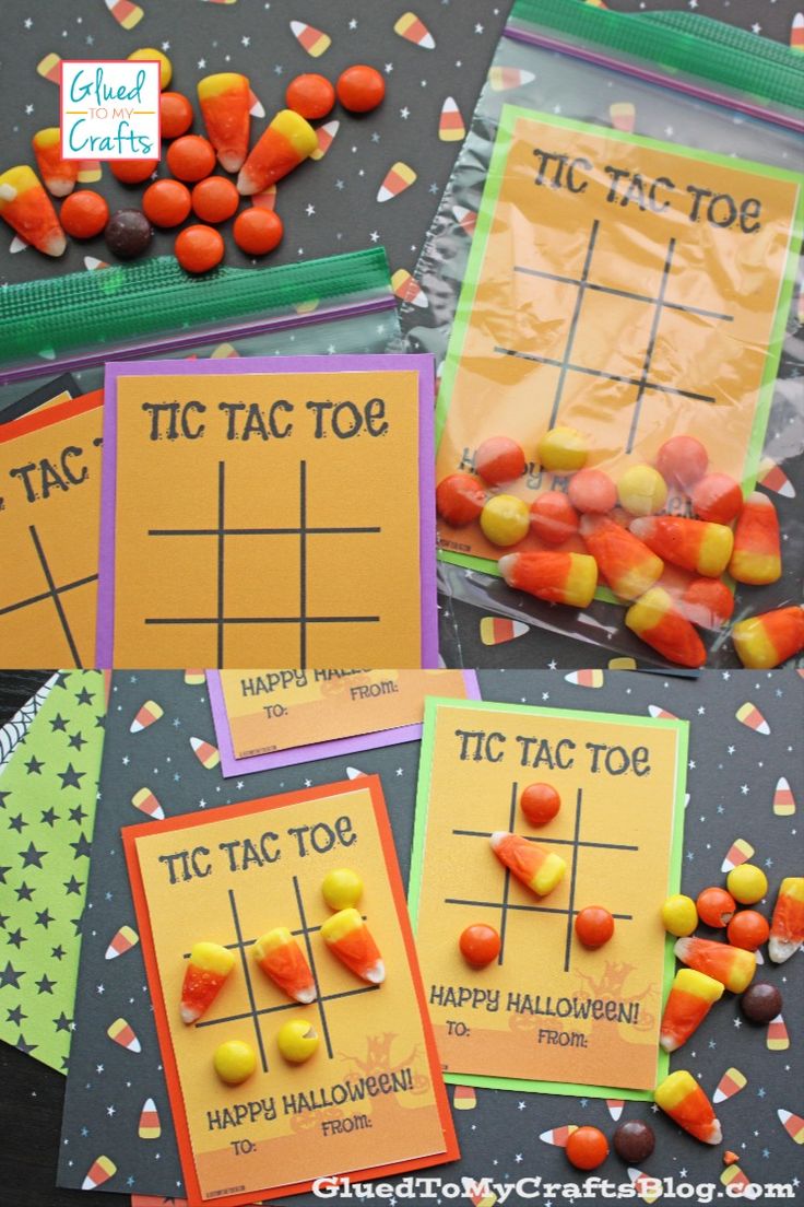 halloween tic tac toe game made with candy