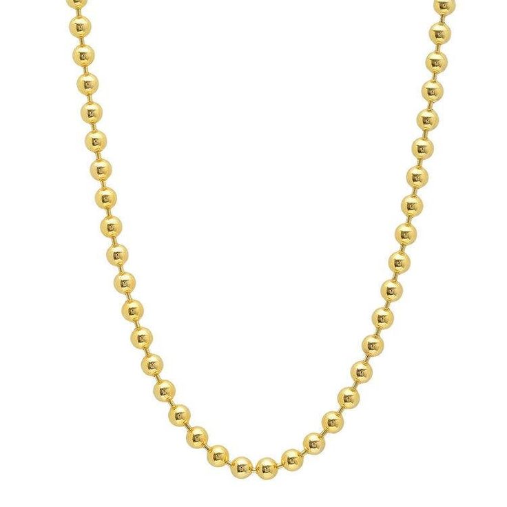 "Solid 14k Yellow Gold Italian Ball Bead Chain Classic Necklace 16\"-30\" Inches 1MM 1.2MM 1.5MM 1.8MM 2MM 3MM 4MM This solid 14k yellow gold necklace is handmade with love and is the perfect gift for that special someone. All of our items are shipped from our studio located in Los Angeles, California. ♡ WHAT'S INCLUDED ♡ - 1 Solid 14k Solid Gold Ball Bead Chain ♡ MATERIALS ♡ - 14k Yellow Gold - 14k White Gold - 14k Yellow Gold ♡SIZES♡ - Use the drop down menu to select your preference. ♡ SHIPPI Classic Single Strand Necklace With Round Beads, Classic Single Strand Chain Necklace With Round Beads, Classic Beaded Chain Necklace With Round Beads, Classic Necklaces With Round Beaded Chains, Classic Yellow Gold Beaded Chain Necklace, Classic Ball Chain Necklace As Gift, Classic Cable Chain Necklace With Round Beads, Classic Yellow Gold Jewelry With Ball Chain, Classic 14k Gold Ball Chain Necklaces