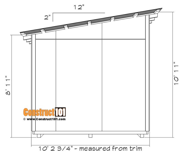 a drawing of the side of a building with measurements