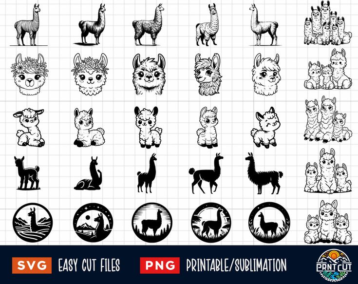 llamas and alpacas svg files