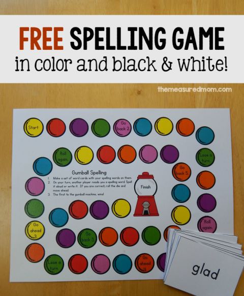 the free spelling game in color and black and white for kids to practice sight words