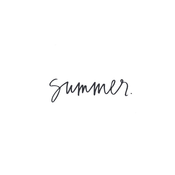 the word summer written in cursive writing on a white background with black ink